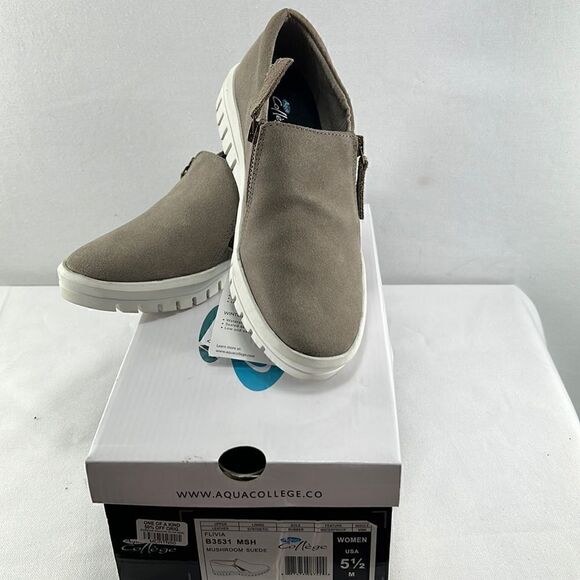 Aqua College Shoes - Aqua College Flivia Mushroom Suede Waterproof Sneaker size 5.5